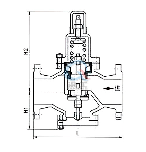 Y42X水用減壓閥，空氣減壓閥外形圖